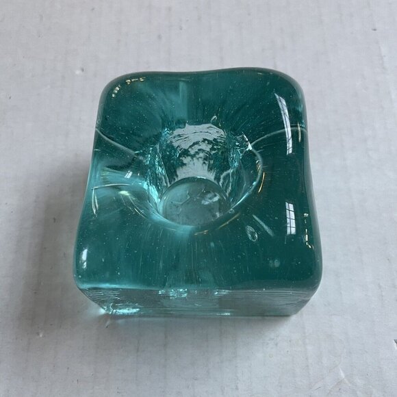 Tea Light Clear Blue Recycled Glass Votive Decor Home Heavyweight Paper - Picture 2 of 10